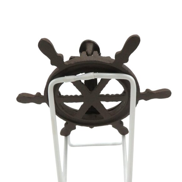 DOOR KNOCKER Rustic Cast Iron Nautical Ship Wheel and Anchor Vintage - Picture 3 of 9